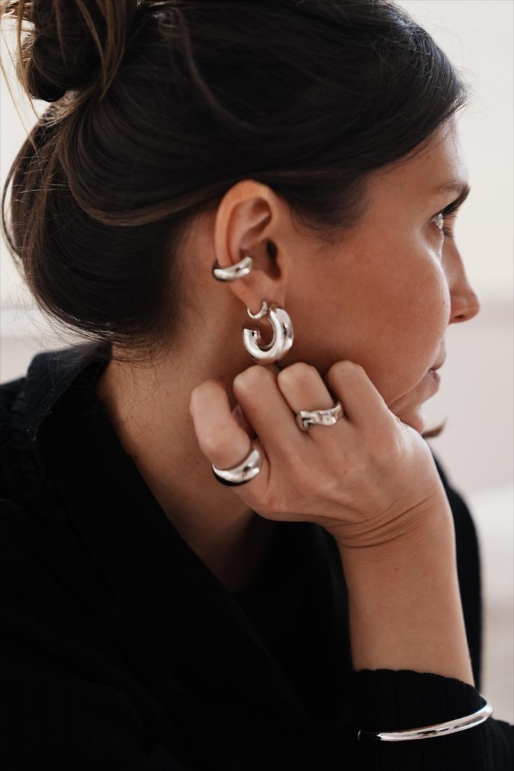 Chunky hoop earrings