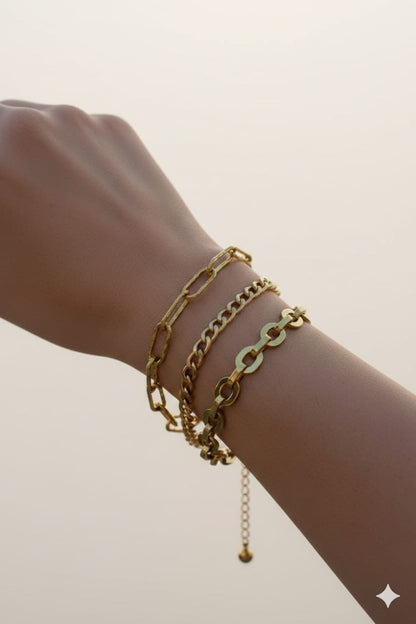 Royal link bracelets set