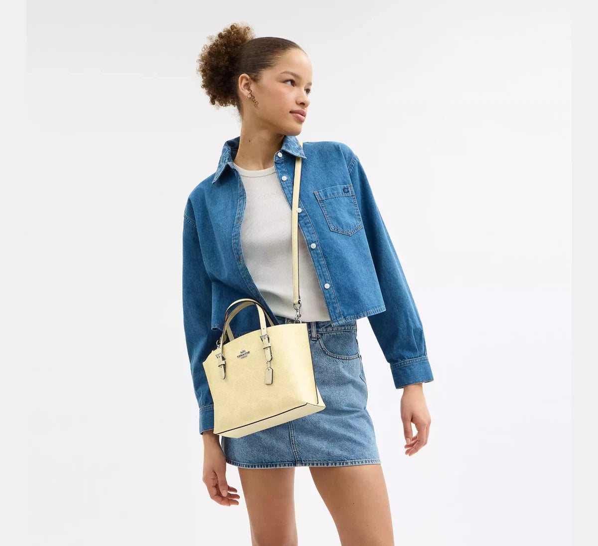 Yellow Coach tote bag