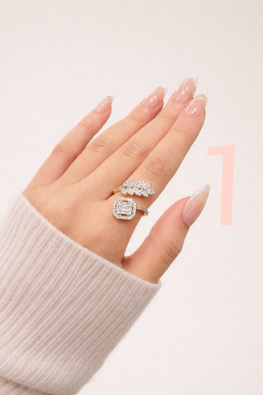 Free size gold plated rings