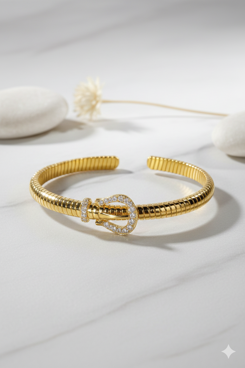 Buckle cuff _ 18k gold plated