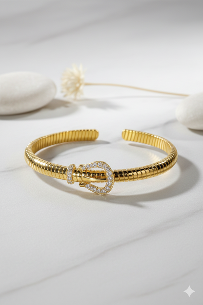 Buckle cuff _ 18k gold plated