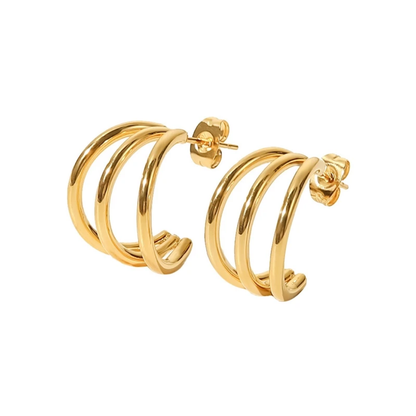 Triple hoop earrings