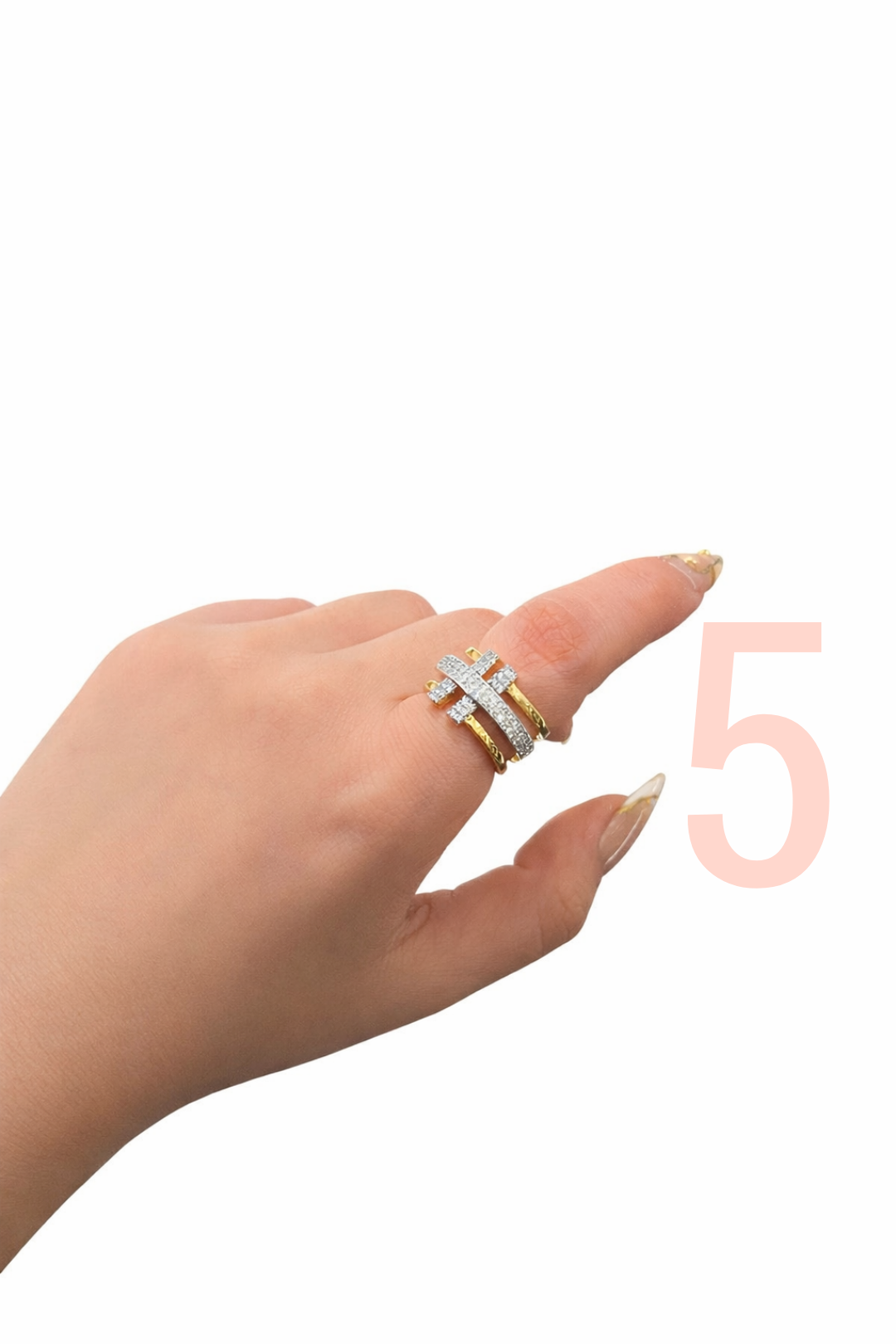 Free size gold plated rings