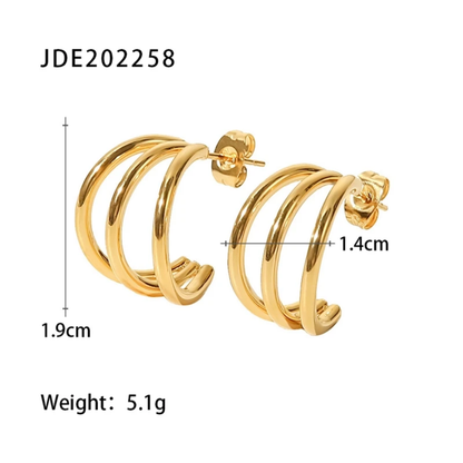 Triple hoop earrings