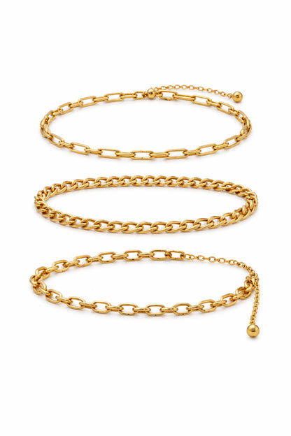 Golden trio bracelets set