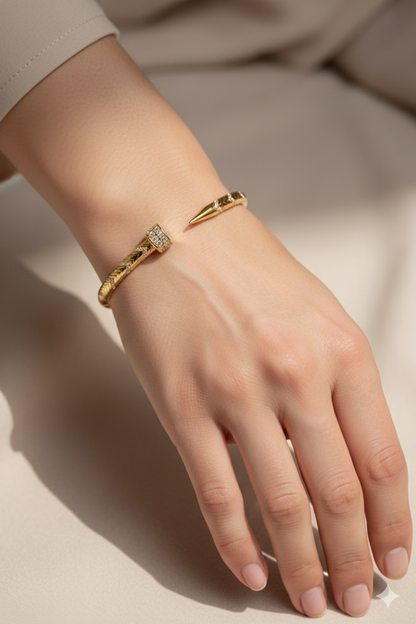 Gold spike cuff _ 18k gold plated