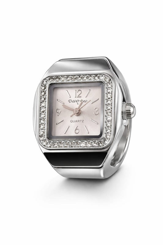 Silver clock ring II