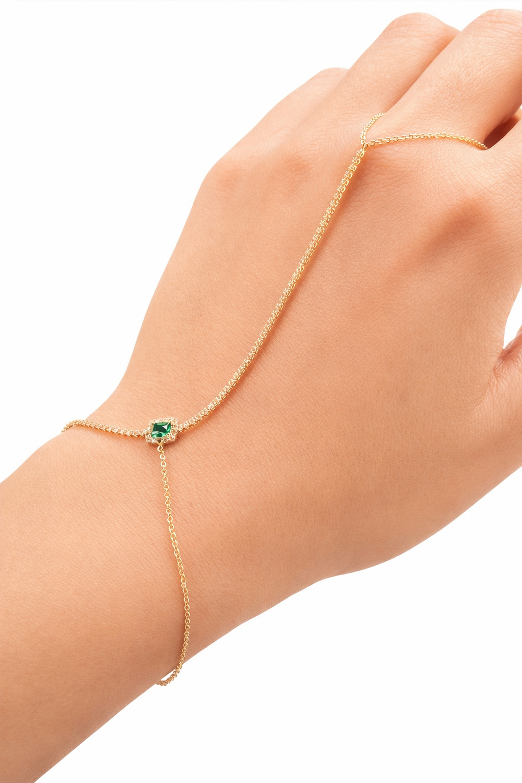 Emerald hand chain