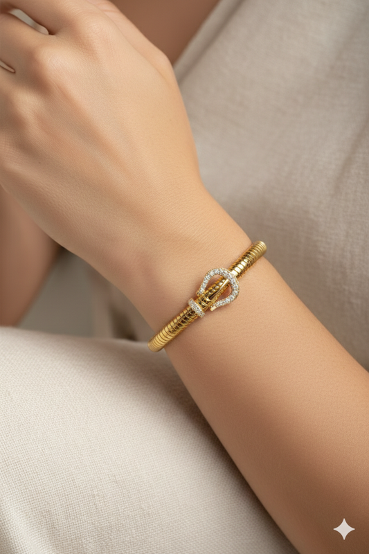 Buckle cuff _ 18k gold plated