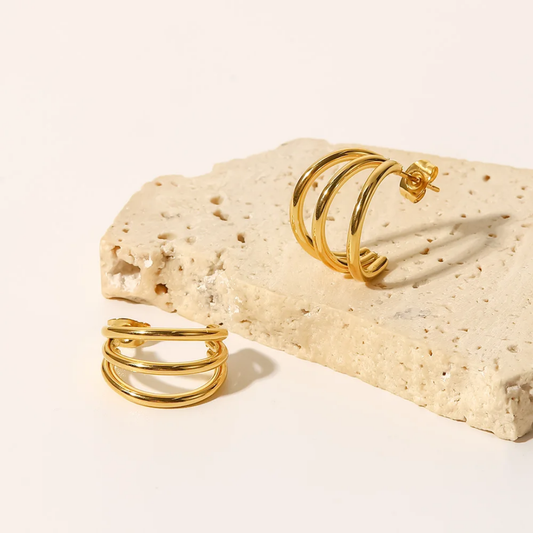 Triple hoop earrings