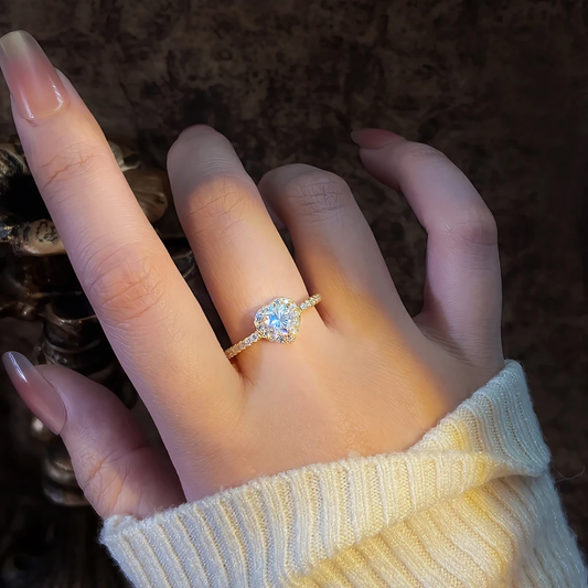Golden heart ring